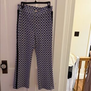 Maeve Geometric Blue and White Pants Anthropologie